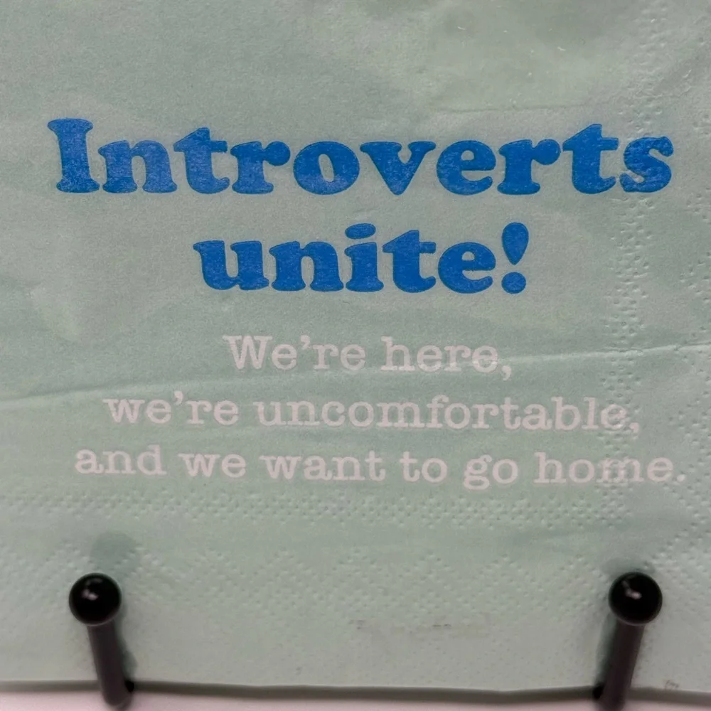 Introverts Unite! Green, Blue and White Party Napkins Set of 40
